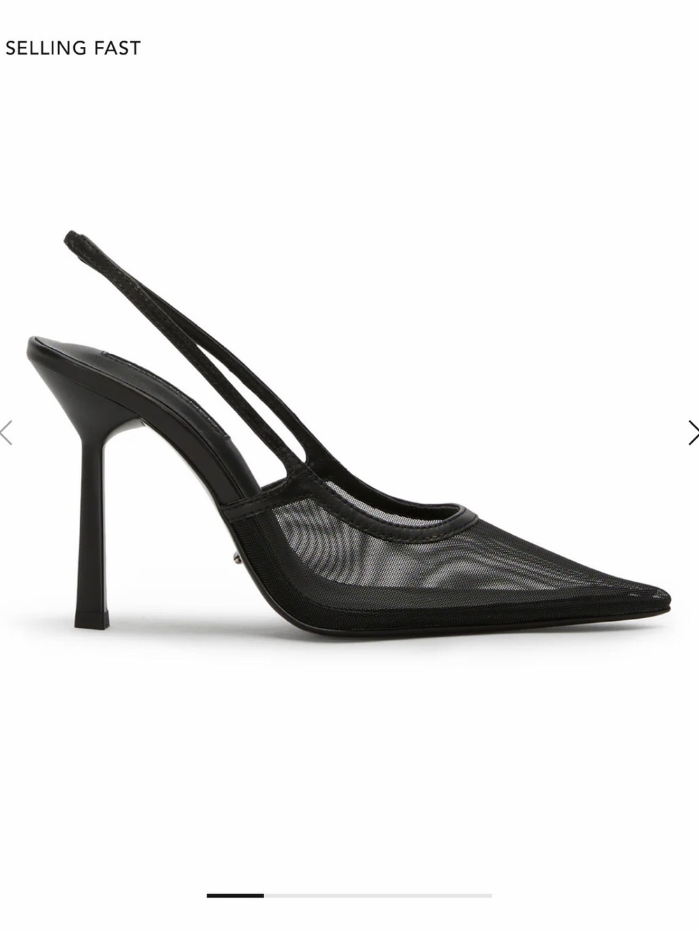 Tony BiIANCO Black Pointed Slingback Heels glide nylon